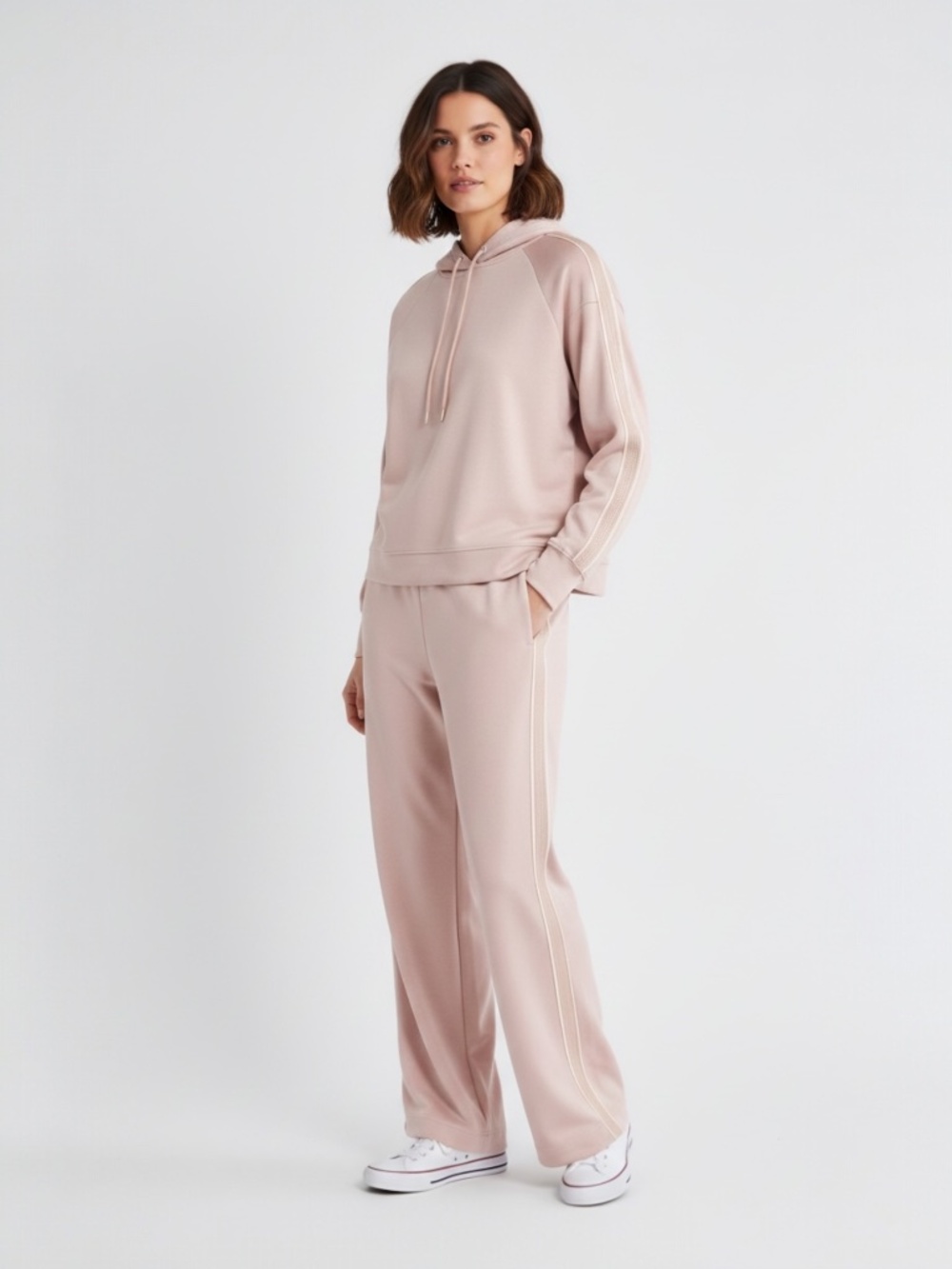 New T Tahari Knit Hoodie and Lounge Pants Set in Dusty Pink Size Medium